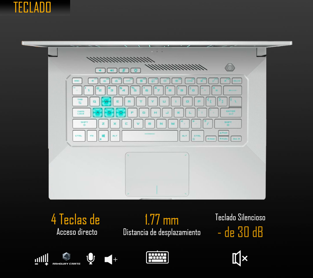Teclado iluminado asus tuf dash