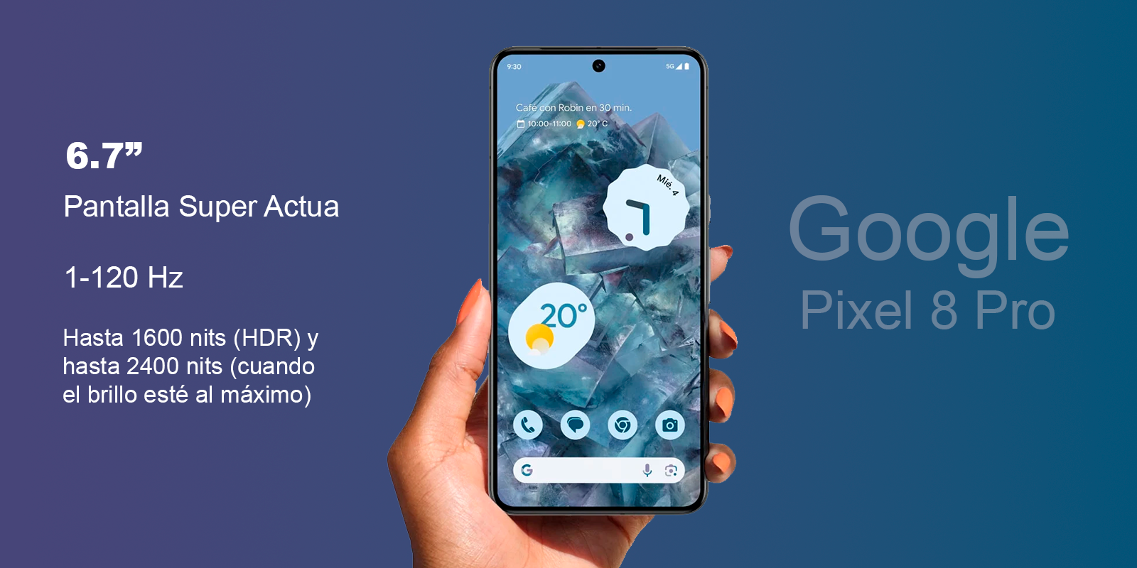 Google Pixel 8 Pro pantalla