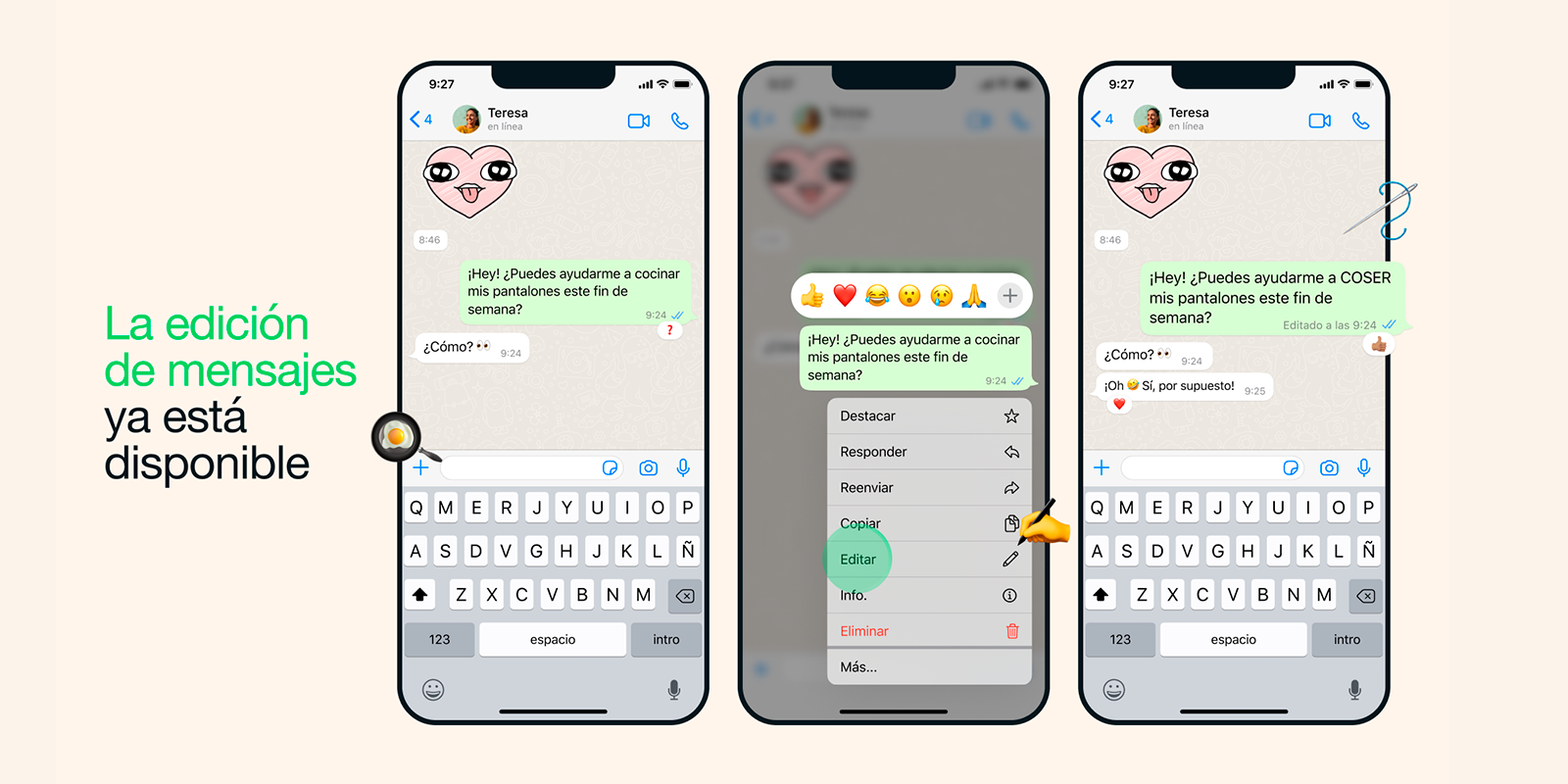 Cómo editar texto de whatsapp