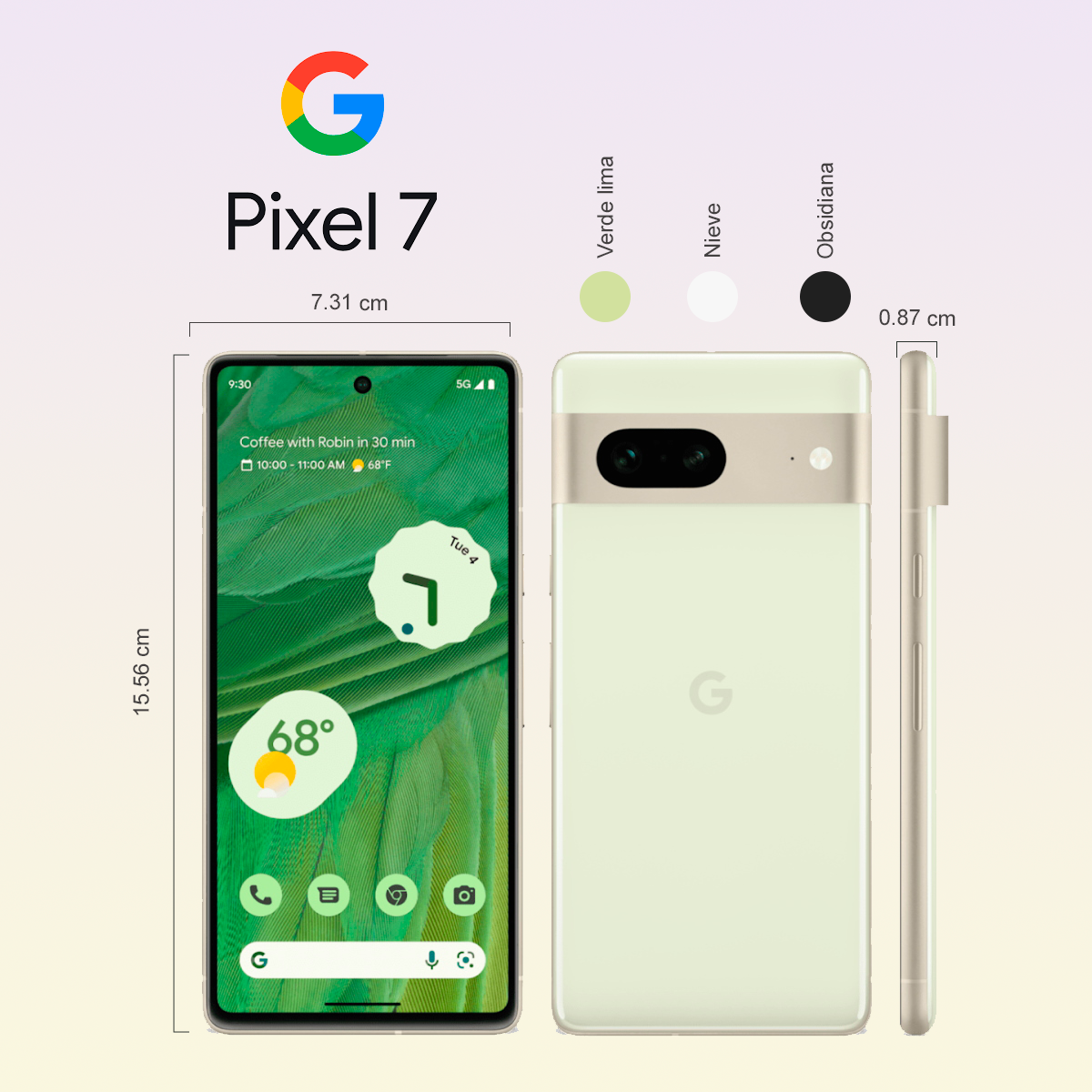 Google Pixel 7 diseño