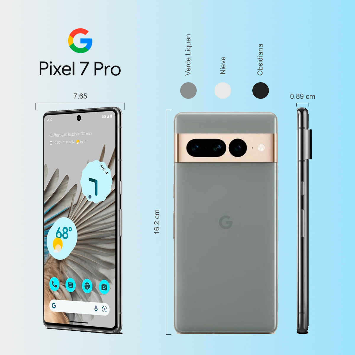 google poxel 7 pro diseño