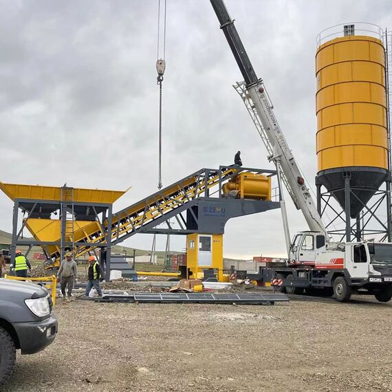 Planta Móvil de Concreto Premezclado con Control PLC