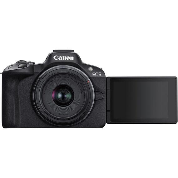 Cámara Canon EOS R50 Negra con Lente RF 18-45mm + RF 55-210mm