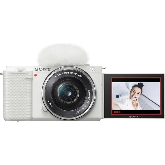 Sony ZV-E10 Mirrorless Camera with 16-50mm Lens (ILCZV-E10L) (White)